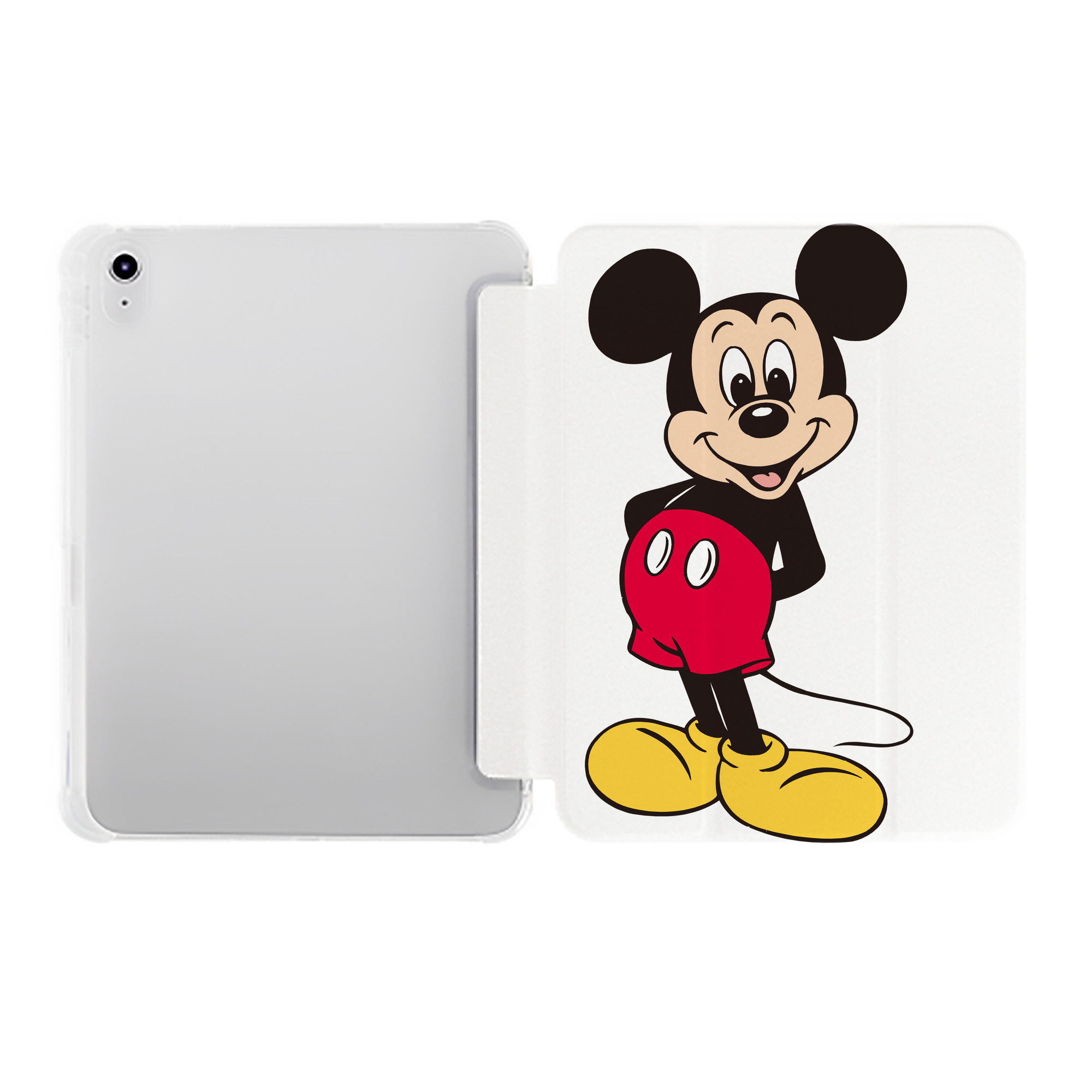 （画像用） ミッキーマウス Mickey Mouse IPad ケース ペン収納付き 三つ折りスタンド PUレザー×シリコン 対応機種9.5/10.5/10.9インチ